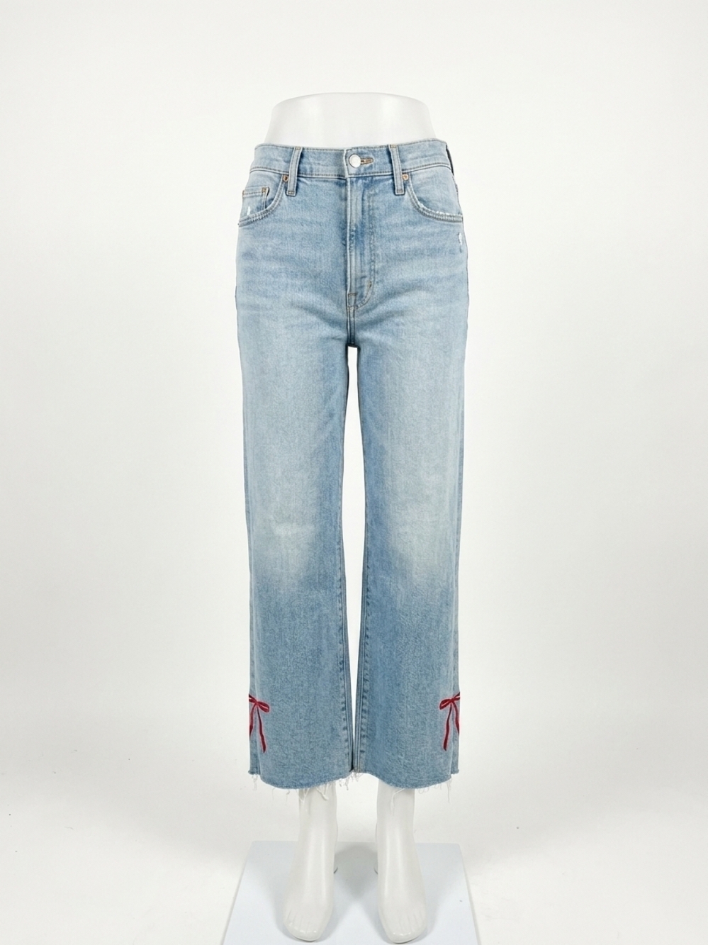 NEW MOTHER rambler zip slice hover fray jean in complete 360